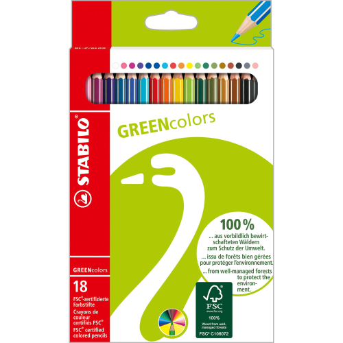 ASTUCCIO 18 PASTELLI GREEN COLOURS STABILO